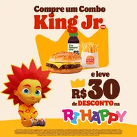 Compre Combo King Jr. e Ganhe Cupom de R$ 30 OFF na Ri Happy – Burger King