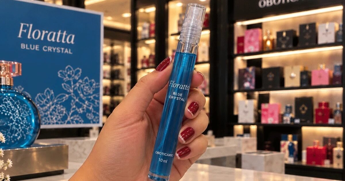 O Boticário Floratta Blue Crystal miniatura de 10 ml em nova campanha de distribuição gratuita