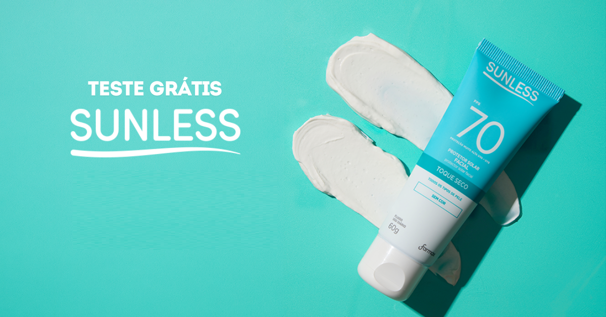 Sunless seleciona participantes para teste grátis do Protetor Solar FPS 70