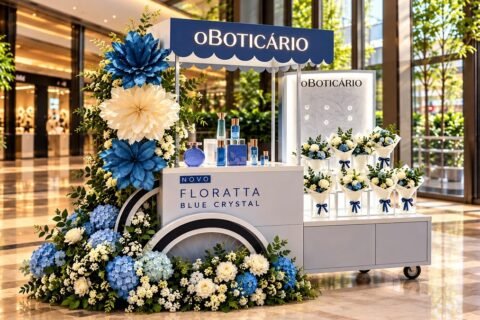 O Boticário leva Floratta Blue Crystal a shoppings de SP com experiências interativas e mini perfumes grátis