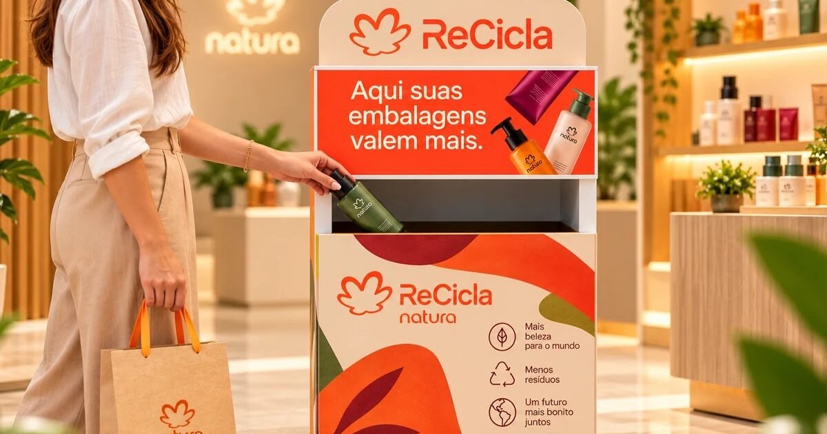 NaturaRecicla recebe embalagens vazias de cosméticos de qualquer marca e oferece desconto aos consumidores